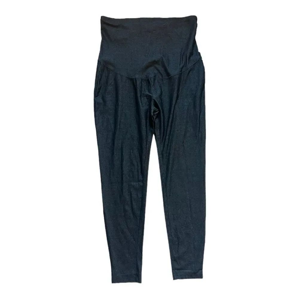 NWT Womens Times Two Maternity Denim Look Pull On Leggings - Sz XL